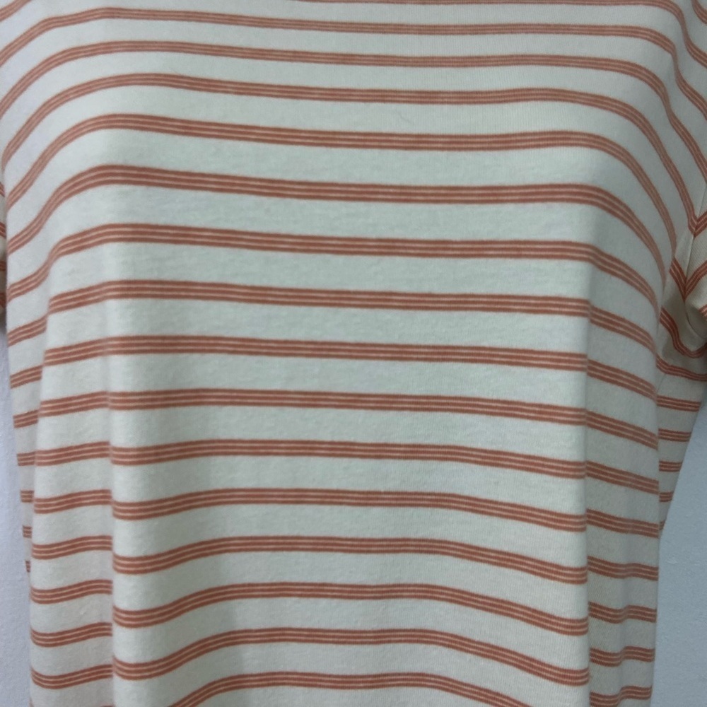 American Giant TShirt Dress Beige Striped Sz XS Preppy Classic 100% Cotton - Picture 4 of 9